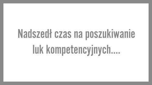 Nadszedł czas na poszukiwanie luk kompetencyjnych….
